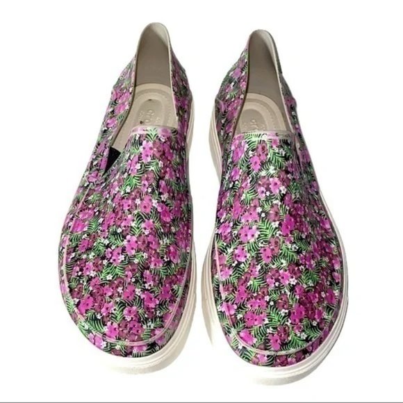 Crocs Floral Slip On Loafer  Size 7  EUC - Picture 2 of 8
